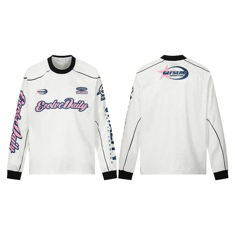 Letter Printed Mesh Breathable T-shirt For Men null