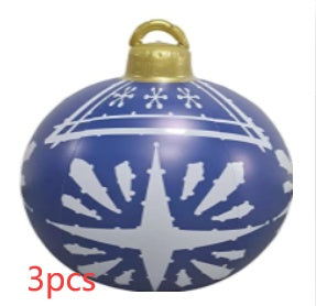 Christmas Ornament Ball Outdoor Pvc 60CM Inflatable Decorated Ball PVC Giant Big Large Balls Xmas Tree Decorations Toy Ball null