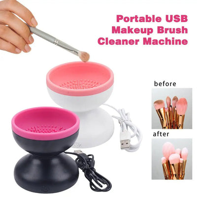 Electric Makeup Brush Cleaner Machine Portable Automatic USB Cosmetic Brush Cleaner Tools For All Size Beauty Makeup Brushes Set null