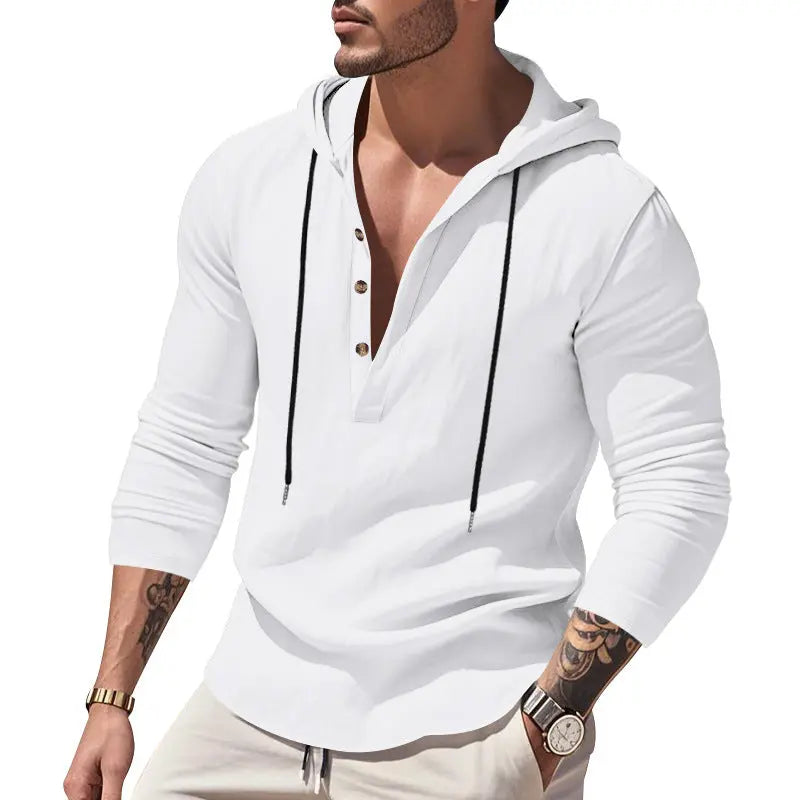 Hooded Casual Loose-fitting T-shirt Sweater For Men null