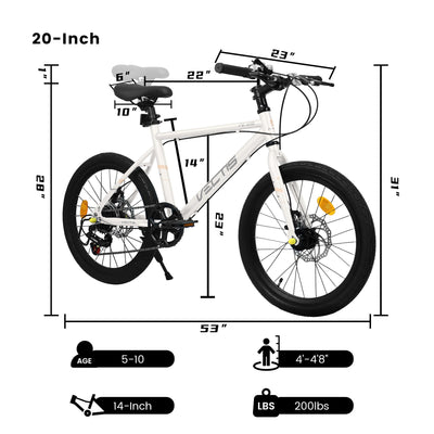 Kids Bike For 6-12 Years Old, 20 Inch Children's Bicycle For Boys Girls null