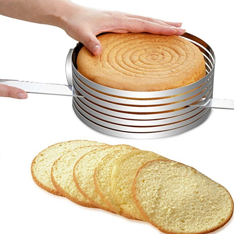 Layered Stainless Steel Adjustable Round Cake Pastry Cutter DIY Tool null