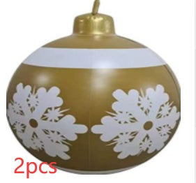 Christmas Ornament Ball Outdoor Pvc 60CM Inflatable Decorated Ball PVC Giant Big Large Balls Xmas Tree Decorations Toy Ball null