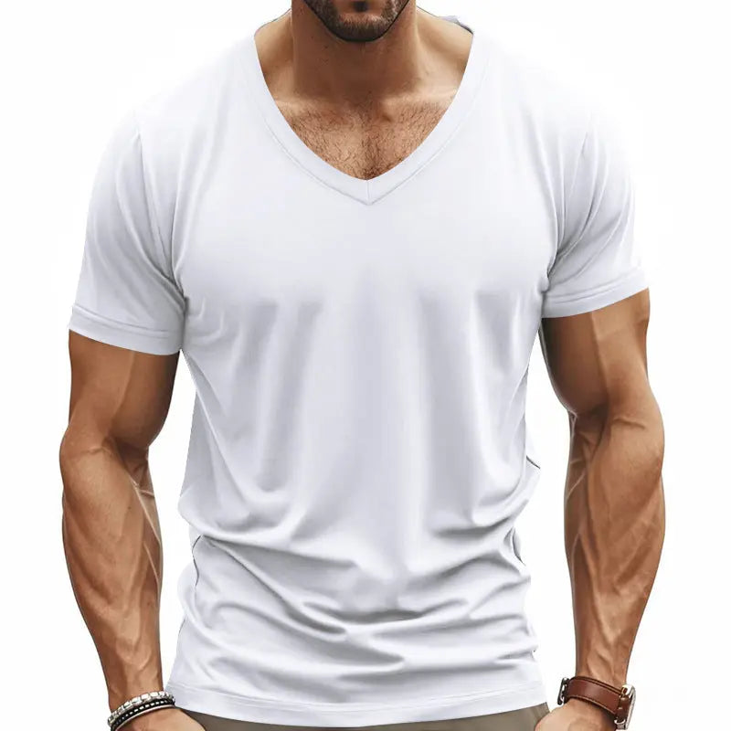 Solid Color Loose American Summer Men's T-shirt null