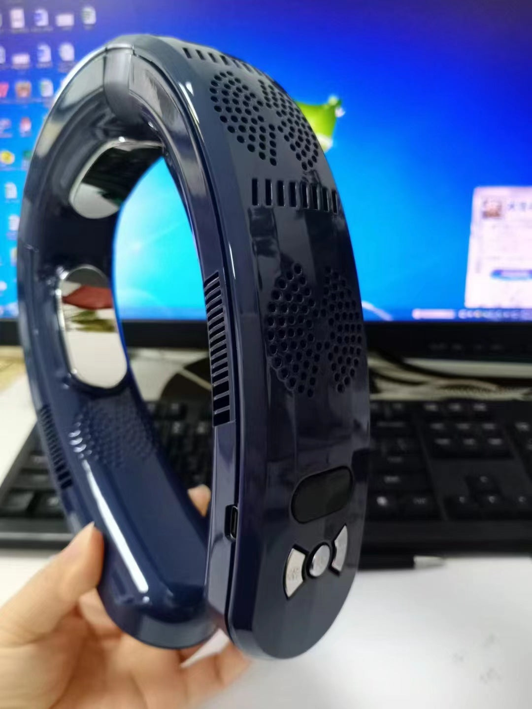 Halter Cooling Fan USB Charging Portable Leafless null