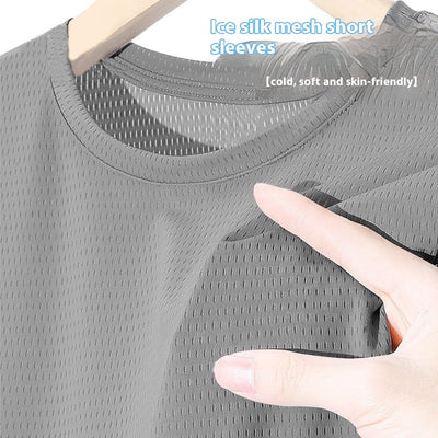 Ice Silk Mesh Short Sleeve Sports Casual null