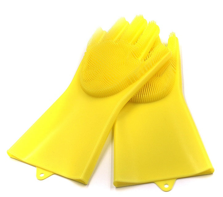 Silicone Heat-resistant Cleaning Brush Scrubbing Gloves null