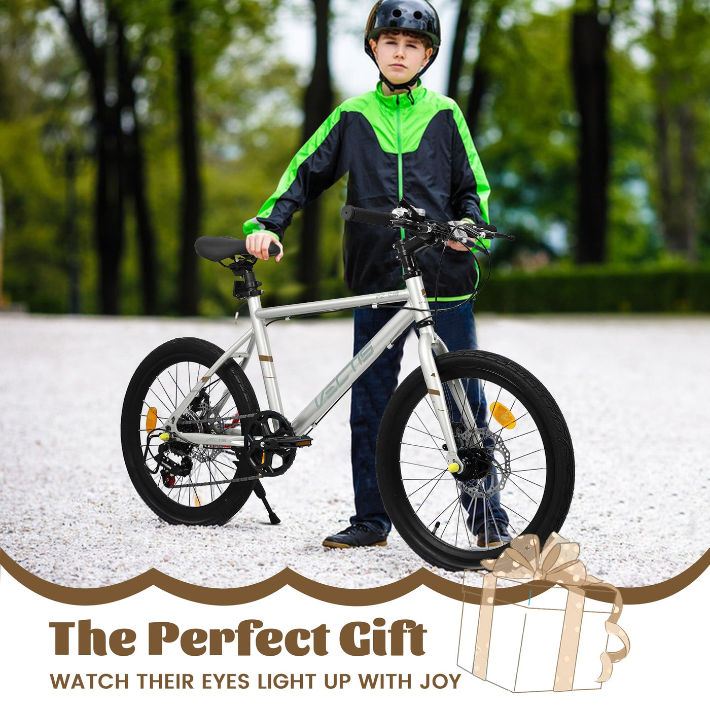 A20183 Kids Bike For 6-12 Years Old, 20 Inch Children's Bicycle For Boys Girls, 7-Speed Steel Frame, , Dual Disc Brakes, 20x1.75 Inch Tires Road Bike, 4 Color Options null