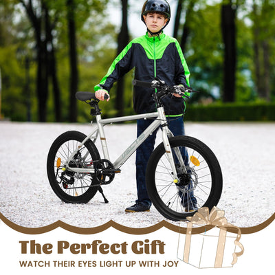 A20183 Kids Bike For 6-12 Years Old, 20 Inch Children's Bicycle For Boys Girls, 7-Speed Steel Frame, , Dual Disc Brakes, 20x1.75 Inch Tires Road Bike, 4 Color Options null