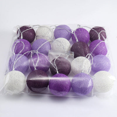 Led Ornamental Festoon Lamp Cotton Ball String Lights null