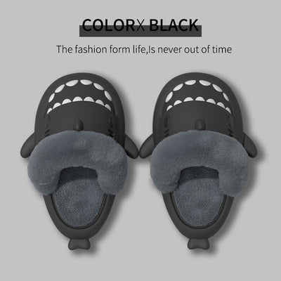 Winter Shark Slippers Detachable Warm Fuzzy Slippers Bedroom House Shoes Women null