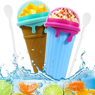 500ml Large Capacity Slushy Cup Summer Squeeze Homemade Juice Water Bottle Quick-Frozen Smoothie Sand Cup Pinch Fast Cooling Magic Ice Cream Slushy Maker Beker Kitchen Gadgets null