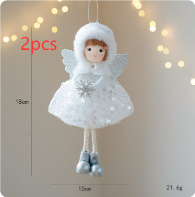 Christmas Winter Mesh Angel Big Eyes Girl Pendant null