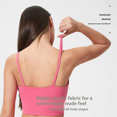 Yoga Jacket Women's Sports Underwear With Chest Pad Thin Belt Beauty Back null