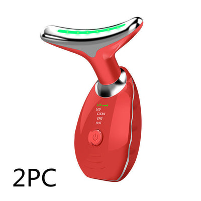Neck Face Beauty Device Colorful LED Photon Therapy Skin Tighten Reduce Double Chin Anti Wrinkle Remove Lifting Massager null