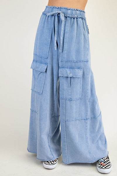 Women's Casual Working Pants High Waist Large Pocket Straight-leg Pants null