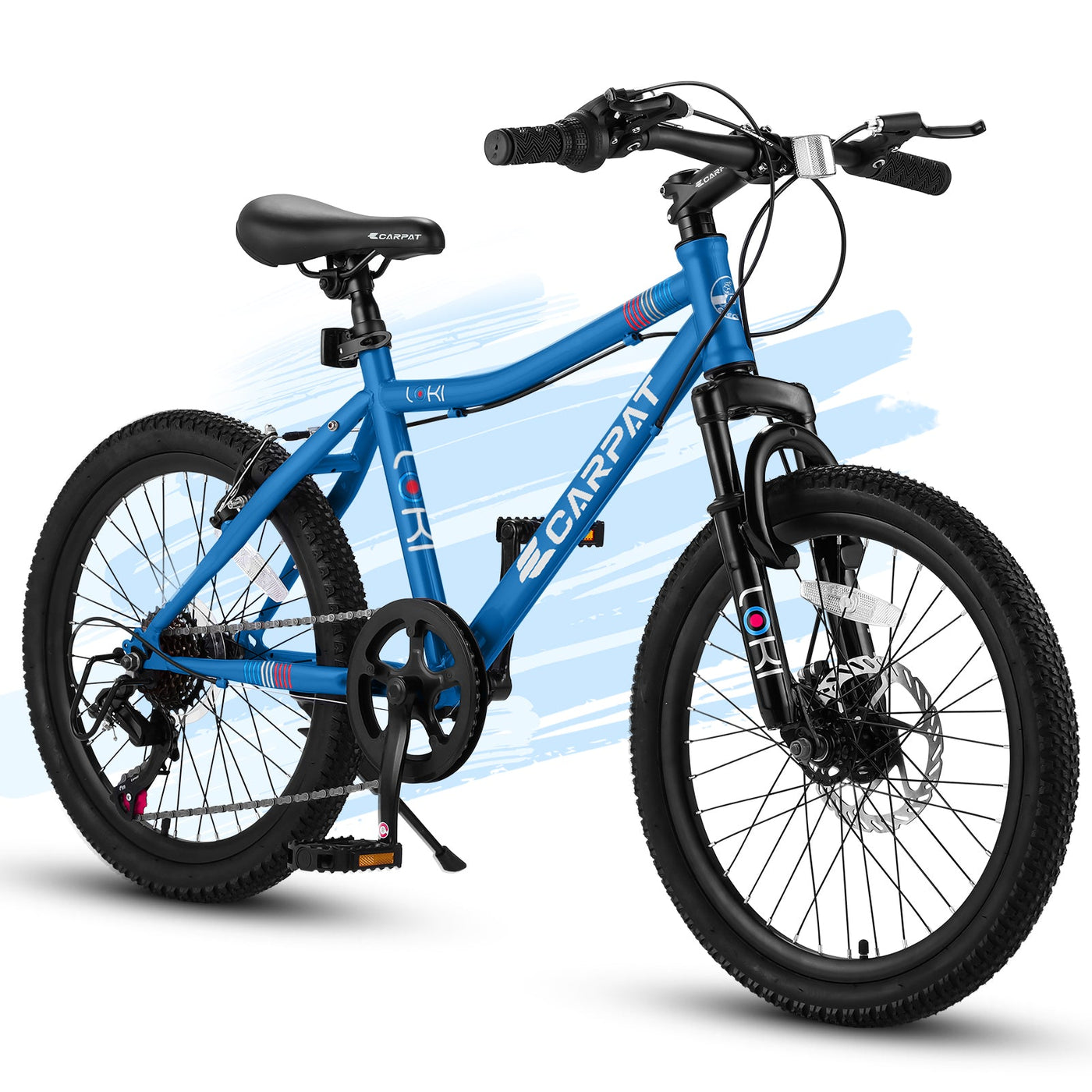 S20101 20 Inch Kids' Bike, Boys Girls Mountain Bike Ages 6-12, 7 Speed Teenager Children Kids' Bicycles, Front Suspension Disc Brake Rear V-Brake, High Steel Frame null