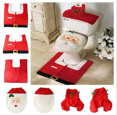 Christmas Style Printed Bathroom Toilet Set null