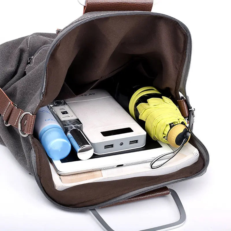 Canvas backpack women bag null