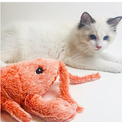 Pet Toys Electric Jumping Shrimp USB Charging Simulation Lobster Funny Cat Plush Pets Toy null