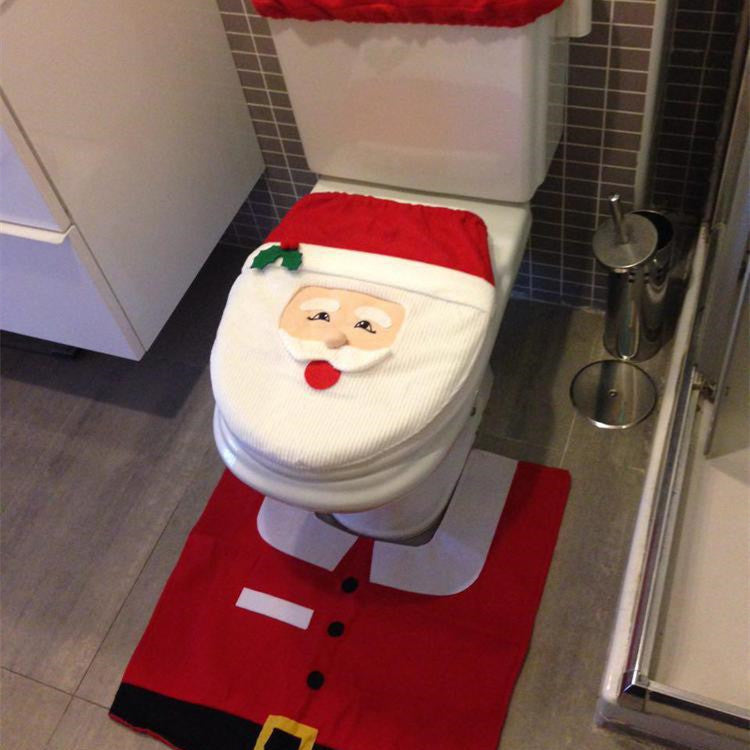 Christmas Style Printed Bathroom Toilet Set null