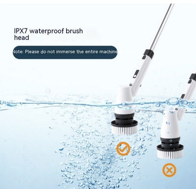 7-in-1 Wireless Cleaning Brush Long Handle Retractable Bathroom Toilet Floor Electric Brush null