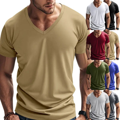 Solid Color Loose American Summer Men's T-shirt null