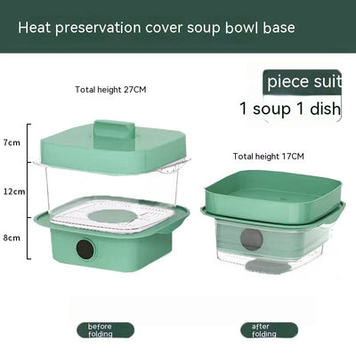 Multi-layer Dish Cover Heat Preservation Kitchen Cover Dining Table Leftover Storage Box Transparent Stack Cooking Hood Steamer null