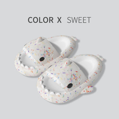 Lovers Shark Slippers Heart Print Shoes Women Men null