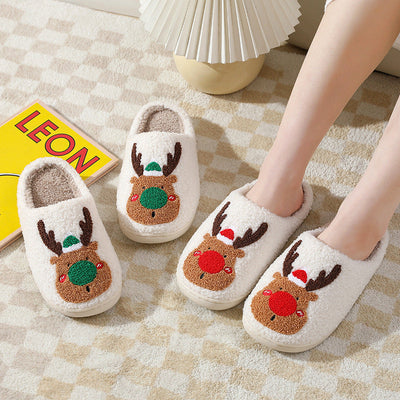 Christmas Shoes Winter Home Slippers Elk Soft Cozy Bedroom Slipper Slip On House Shoes null