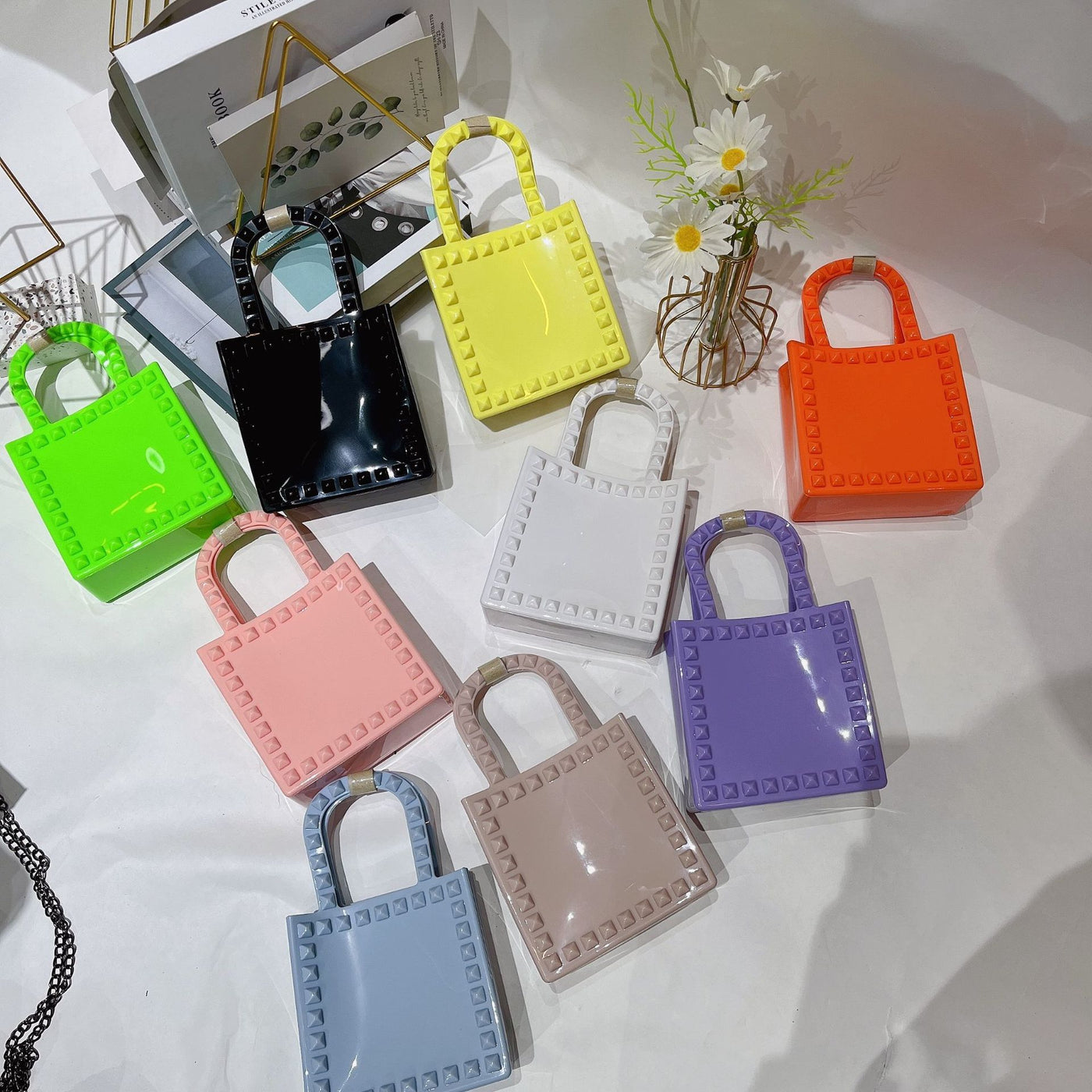 Fashion Small Rivet Square Bag One-shoulder Crossbody null