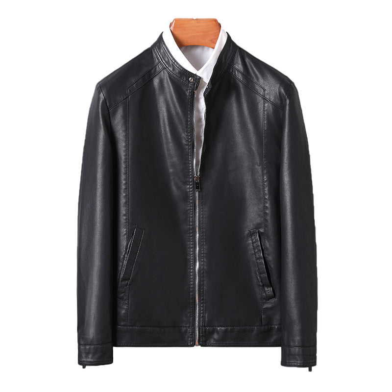 Men's Slim Casual Leather Jacket Motorcycle Jacket null