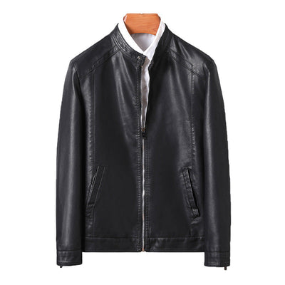 Men's Slim Casual Leather Jacket Motorcycle Jacket null