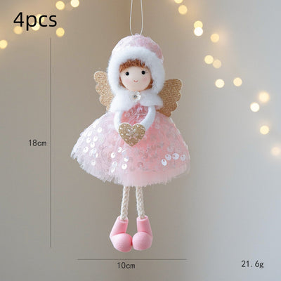 Christmas Winter Mesh Angel Big Eyes Girl Pendant null