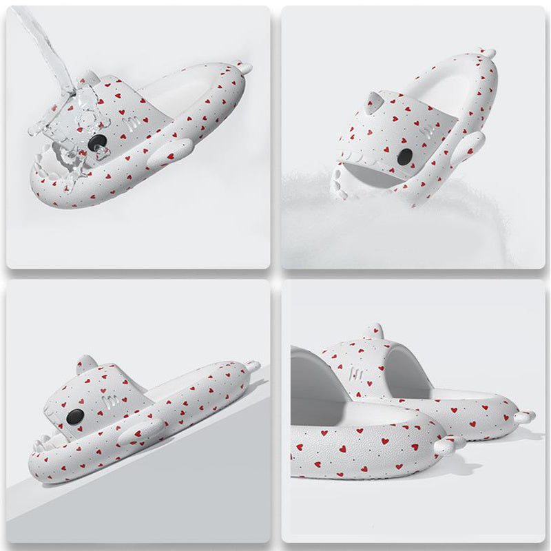 Lovers Shark Slippers Heart Print Shoes Women Men null