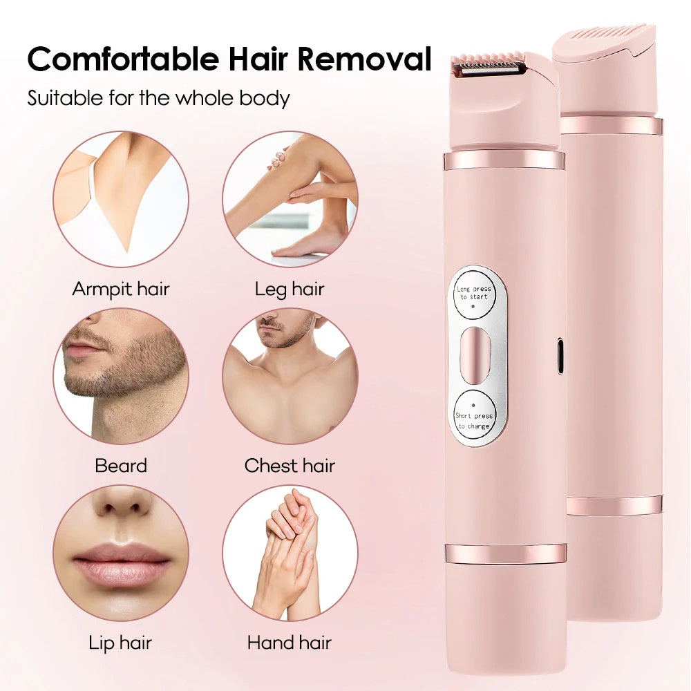 Dual-Head Electric Shaver Painless Women's Epilator Bikini Hair Removal Device Automatic Hair Trimmer Underarm Facial Lips Leg null
