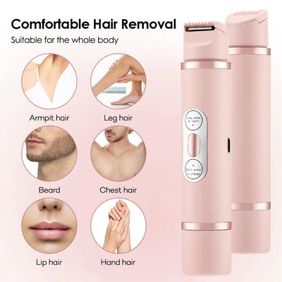 Dual-Head Electric Shaver Painless Women's Epilator Bikini Hair Removal Device Automatic Hair Trimmer Underarm Facial Lips Leg null