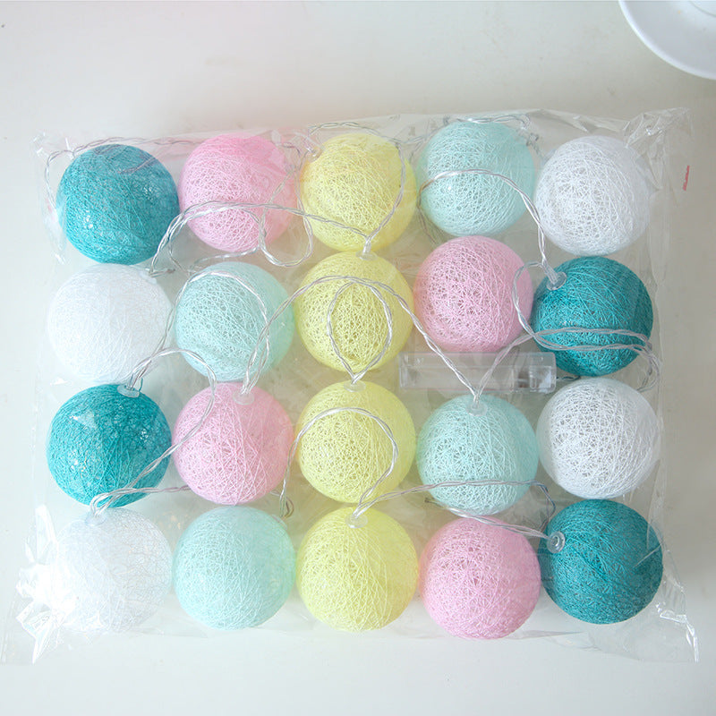 Led Ornamental Festoon Lamp Cotton Ball String Lights null