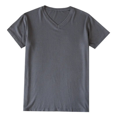 Men's Summer Jacquard Modal Outerwear T-shirt Pajamas Solid Color Sweat-absorbent Cool Breathable Fabric null