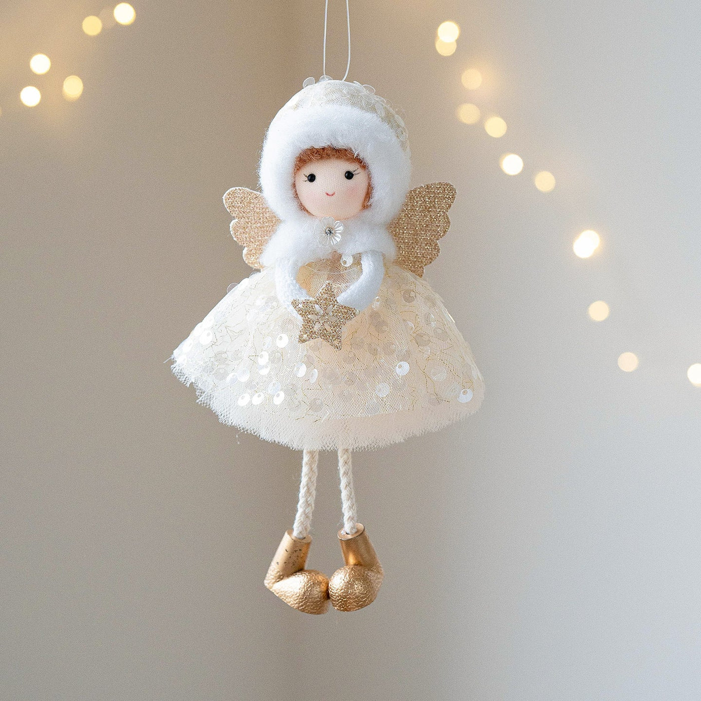 Christmas Winter Mesh Angel Big Eyes Girl Pendant null