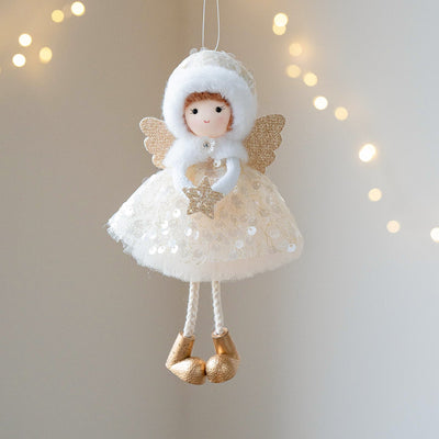 Christmas Winter Mesh Angel Big Eyes Girl Pendant null