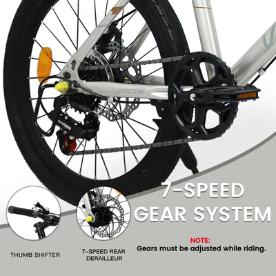 A20183 Kids Bike For 6-12 Years Old, 20 Inch Children's Bicycle For Boys Girls, 7-Speed Steel Frame, , Dual Disc Brakes, 20x1.75 Inch Tires Road Bike, 4 Color Options null