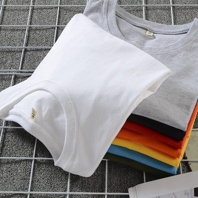 Solid Color Loose Half Sleeve Men's T-shirt null