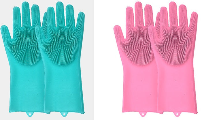 Silicone Heat-resistant Cleaning Brush Scrubbing Gloves null