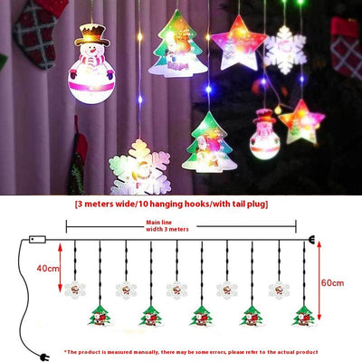 Painted Christmas Curtain Lights Holiday Layout Rubber-covered Wire Ambience Light null