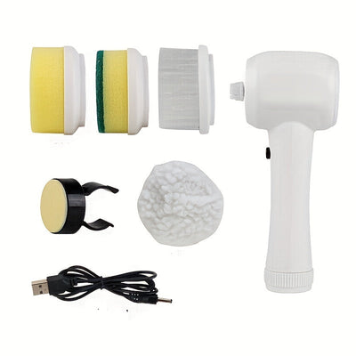 5 In 1 Multifunctional Electric Brush Cleaner Bathroom Sink Kitchen Window Electric Rotary Brush Cleaner null