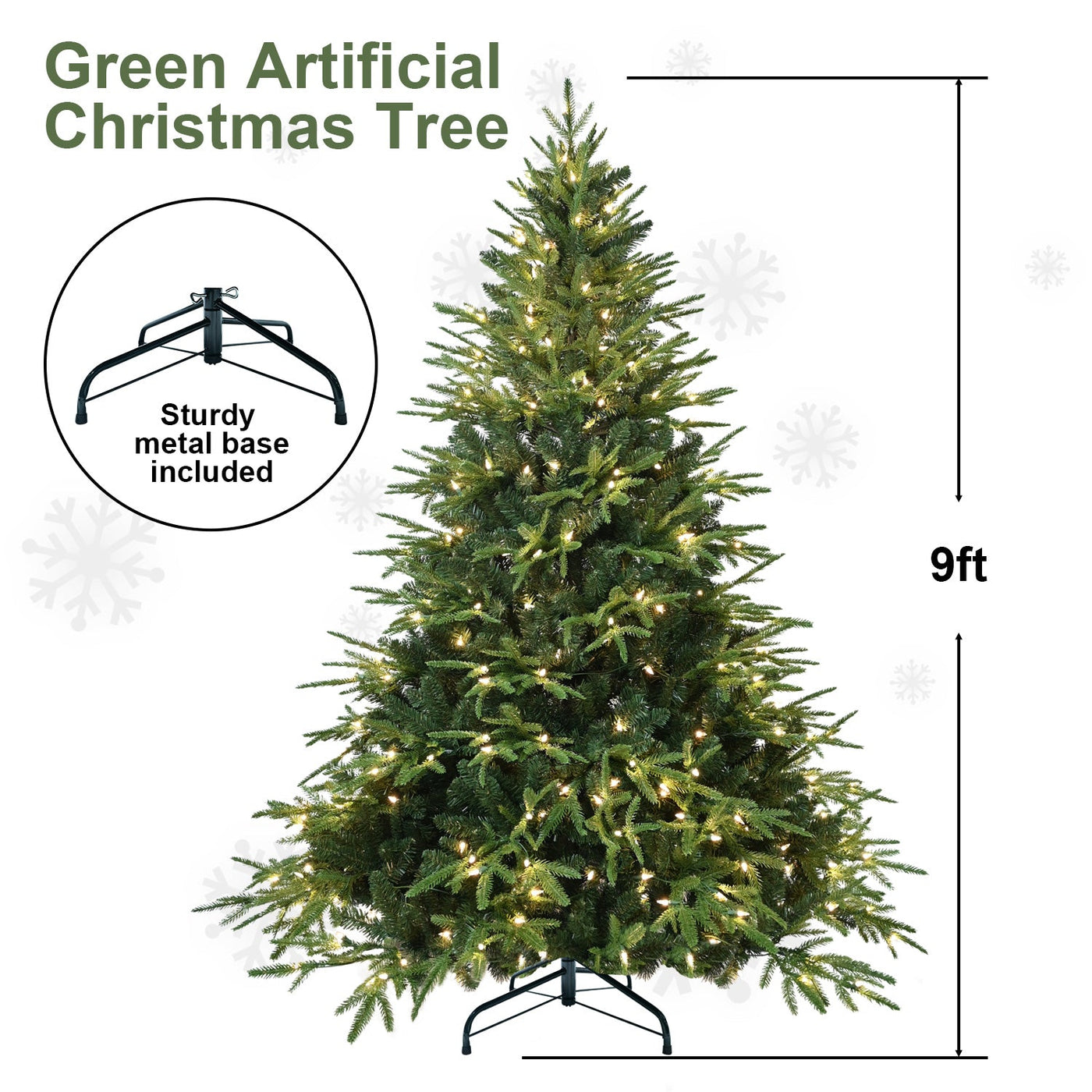 PVC Christmas Tree, Christmas Decorations, Green, With Lights null