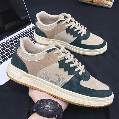 Lace-up Casual Shoes Men Soft Thick Sole Fashion Comfortable Breathable Flats Sneakers Student Platform Outdoor Walking Shoes null