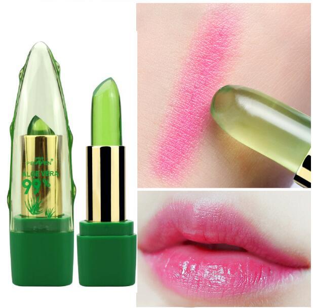 Aloe Vera Gel Color Changing Lipstick Gloss  Moisturizer Anti-drying Desalination Fine-grain Lip Blam Care null