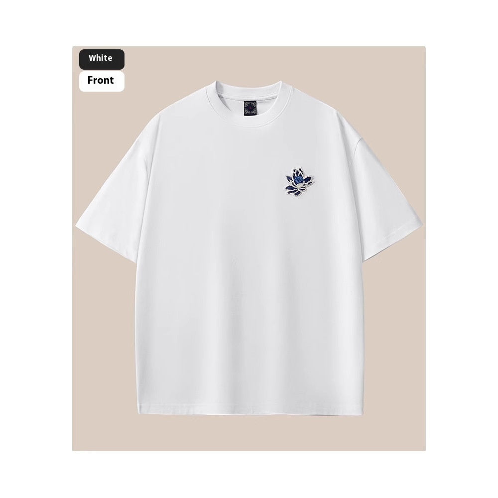 Summer New Pure Cotton Short Sleeve Men's Loose Plus Size Men's Clothing null